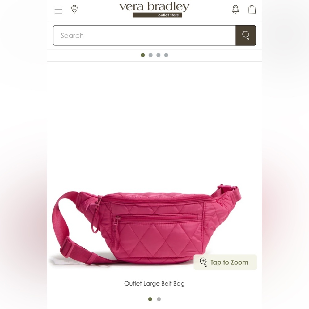 Vera Bradley- Outlet Large Belt Bag,Peacock Pink.